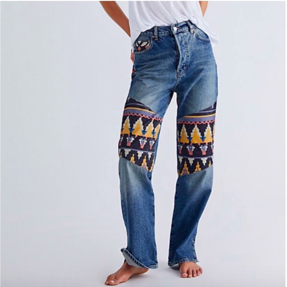 FREE PEOPLE We the Free Rocky Mountain Straight Leg Jeans US 30 MSRP $178.00